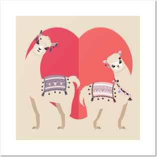 Llama and Alpaca with love Posters and Art